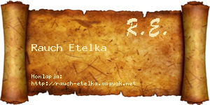 Rauch Etelka névjegykártya
